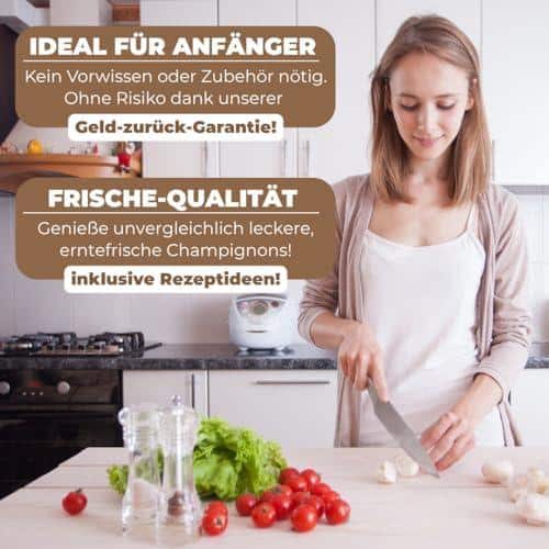 N Ihnen eine reiche Ernte frischer Champignons.
✓ EINFACHE ANWENDUNG: Das Komplettset enthält alles, was Sie benötigen, um Ihre eigenen Champignons zu züchten. Mit der detaillierten Anleitung gelingt die Aufzucht auch Anfängern und Kindern.
✓ FRISCHE UND QUALITÄT: Genießen Sie die Frische und Qualität Ihrer selbst gezüchteten Champignons. Sie können die Pilze direkt aus der Zuchtbox ernten und in verschiedenen Gerichten verwenden.
✓ SPAß FÜR DIE GANZE FAMILIE: Die Pilzzucht ist nicht nur eine interessante und lehrreiche Erfahrung, sondern auch eine unterhaltsame Aktivität für die ganze Familie.
✓ UMWELTFREUNDLICH: Mit dem Hawlik Pilzbrut Zuchtset können Sie nachhaltig und umweltfreundlich Ihre eigenen Pilze züchten, ohne einen Garten zu benötigen.
Züchten Sie Ihre eigenen frischen Champignons zu Hause mit dem Hawlik Pilzbrut Zuchtset und erleben Sie die Freude und den Stolz, Ihre eigenen Pilze zu ernten und zu genießen