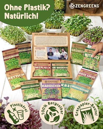 ZenGreens® - Bio Sprossensamen Deluxe: 20 Sorten für Profiköche - Leicht zu züchten - Nachhaltig & vielfältig